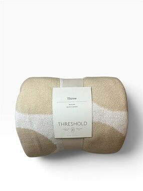 Threshold Neutral Throw Blanket in Beige and White
